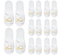SATINIOR 8 Pares de Zapatillas de Boda de Novia y Equipo de Novia de Spa de Talla Única Pantuflas para Novias Madrinas Fiesta Nupcial Accesorios de Despedidas de Soltera