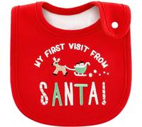 SATINIOR Baberos Navideños para Bebés Babero para la Alimentación del Bebé Es Mi Primera Navidad Regalos para Bebés en la Primera Navidad para Bebés Niño Niña Recién Nacidos Niños Pequeños (Novedad)