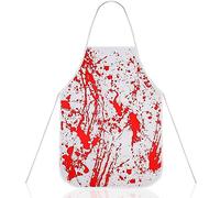 SATINIOR Delantal de Sangre de Terror Mandil de Halloween de Manchas Sangrientas Accesorio Disfraz Cosplay de Zombie Horrible de Novedad para Cocina Unisex Adultos, Talla Única