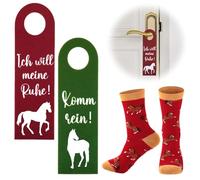 SATINIOR Regalos de Caballos para Niñas Calcetines de Caballo Colgador de Puerta Komm Rein Ich Will Meine Ruhe con Motivo de Caballo Cumpleaños Graduación 4-12 Años Estudiantes Jóvenes