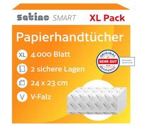 Satino Toalla de cocina Satino Comfort 167020, estampado de triángulos, 2 capas, tamaño de hoja de 23 x 22 cm, blanco brillante