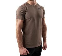 Satire Gym - Camiseta de Fitness de algodón para Hombre, Ajustada y de Secado rápido, Ropa Deportiva para Hombre - Camiseta Deportiva para Hombre como Camiseta de Fitness (Marrón, S)
