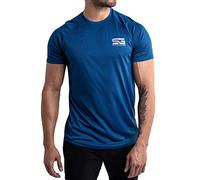 Satire Gym - Camiseta Deportiva Ajustada para Hombre/Camiseta Deportiva Estrecha y de Secado rápido, Camiseta Transpirable/Apta como Camiseta de Fitness y Culturismo.(Azul, M)