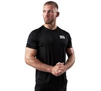 Satire Gym - Camiseta Deportiva Ajustada para Hombre/Camiseta Deportiva Estrecha y de Secado rápido, Camiseta Transpirable/Apta como Camiseta de Fitness y Culturismo.(Negro, M)