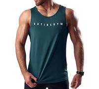 Satire Gym® - Camiseta deportiva para hombre sin mangas y transpirable para hombre - Camiseta deportiva deportiva para hombre de secado rápido como camiseta de gimnasio, Azul petróleo., M