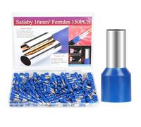 Satisby Crimpadora Puntas 16 mm2-150 unidades 16 mm punteras para cables aisladas para conexión de alambre, tubo de cobre estañado, crimpadora de terminales electricos 16 mm² x 12 mm