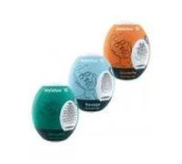 SATISFYER - 3 HUEVOS MASTURBADORES NAUGHTY, SAVAGE & CRUNCHY