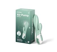 Satisfyer Vibrador anal Air Pump Booty 3 – 19 cm, inflable, 12 modos, recargable, silicona, verde
