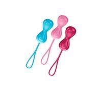 Satisfyer Balls, set de bolas de placer de entrenamiento, colorida bola doble con vibración para mayor placer, 3,4 cm, 3 piezas