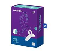 Satisfyer Vibrador de dedo Bold Lover – silicona, 12 fases, IPX7 resistente al agua – Blanco