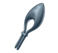 Satisfyer Anillo vibrador Bullseye – Bluetooth y app, ajustable, IPX7, silicona médica, Gris