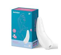 Satisfyer 'Curvy 2 Connect App' Succionador de Clítoris 13,5 cm | Juguete sexual vibrador de ondas de presión para ella | Vibrador de apoyo con vibraciones y aplicación | Color blanco
