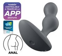 Satisfyer Tapón anal vibrador Deep Diver, control por app Bluetooth, silicona, IPX7, Negro
