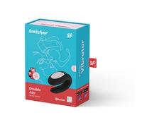 Satisfyer Double Joy Con App Morado - Estimulador Ergonómico Para Placer Personalizado - NEGRO