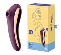 Satisfyer Dual Kiss 2:1 vibrador + vibrador de ondas de presión | Juguetes sexuales | Resistente al agua (IPX7) | Recargable | Estimulación intensiva para la mujer | Silicona médica en color morado