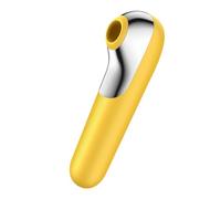 Satisfyer dual love vibrador y succionador con aire pulsado amarillo