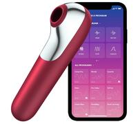 SATISFYER DUAL LOVE VIBRADOR Y SUCCIONADOR CON AIRE PULSADO ROJO