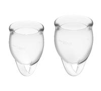 SATISFYER - FEEL CONFIDENT KIT COPA MENSTRUAL TRANSPARENTE 15 + 20 ML - TRANSPARENTE