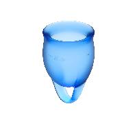Satisfyer Feel Confident Kit Copa Menstrual Transparente - Diseño Moderno Con Comodidad y Libertad Sensorial - AZUL