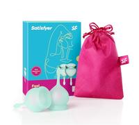 Satisfyer Feel Good copa menstrual 2 piezas | Copas menstruales reutilizables y sostenibles, 15 y 20 ml | Fácil de limpiar y cómoda | Protección duradera silicona médica: Multicolour