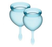 Satisfyer Feel Good Kit Copa Menstrual Azul Claro 15ml y 20ml