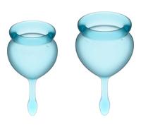 Satisfyer Feel Good Kit Copa Menstrual Azul Claro 15ml y 20ml