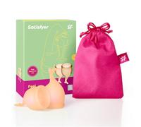 Satisfyer Feel Secure copa menstrual 2 piezas | Copas menstruales reutilizables y sostenibles, 15 y 20 ml | Fácil de limpiar y cómoda | Protección duradera silicona médica: Naranja