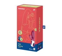 Satisfyer Vibrador Hot Bunny Connect App Punto G Bluetooth 17,5 cm, función de calor, silicona