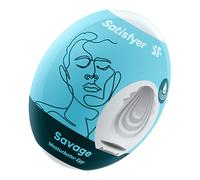 Satisfyer, Huevo Masturbador, estructura Riffle, TPE hidroactivo, no requiere lubricante, un solo uso, estilo:Savage
