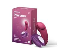 Satisfyer 'Partnerbox 1', incluye dispositivos de bienestar sexual con app, Double Joy, Sexy Secret, recargable, impermeable, silicona inocua para la piel
