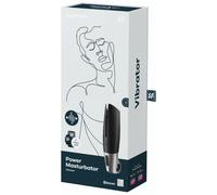 Satisfyer Power Masturbator de 23 cm | Juguete sexual para hombres | Vibrador de glande y pene con app | Estructura acanalada para la masturbación en 14 niveles de vibración intensos y silenciosos.