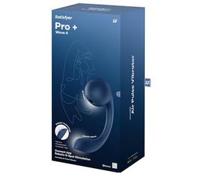 Satisfyer Pro+ Wave 4 Connect App | 23 cm | 2 en 1: Vibrador de punto G y vibrador de pulsos de aire | Tecnología robótica | Recargable | Resistente al agua (IPX7) | Silicona respetuosa con la piel