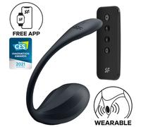 Satisfyer Ribbed Petal Estimulador Control Remoto Negro - Juguete Erótico Con App Para Experiencia Personalizada
