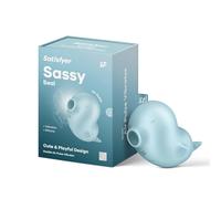 Satisfyer Estimulador y vibrador Sassy Seal 11 cm – ondas de presión, IPX7, Azul