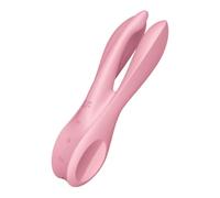 Satisfyer Vibrador Threesome 1 - 12 modos, 3 motores, estimula clítoris y labios, IPX7 - Rosa
