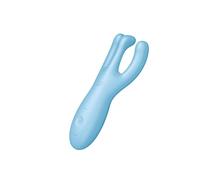 Satisfyer Threesome 4 vibrador para colocar | compatible con app | 3 motores para estimulación de clítoris y labios | resistente al agua (IPX7) | juguete sexual consolador para mujer en azul