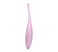 Satisfyer Estimulador de clítoris Twirling Joy – Control por app, IPX7, silicona – Rosa
