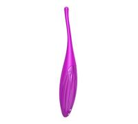 Satisfyer Twirling Joy Connect App, vibrador controlado por aplicación, silicona impermeable y agradable para la piel, color:rosado