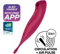 Satisfyer Twirling Pro Plus Verde - Vibrador Recargable Con Control Desde App - ROJO