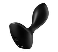Satisfyer, vibrador anal, tapón anal, 'Backdoor Lover', 11 cm, impermeable, recargable, silicona inocua para la piel, color:negro