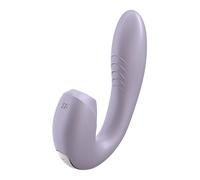 Satisfyer, vibrador de ondas de presión, succionador de clítoris, tipo conejito, Sunray Connect App', 15 cm, con app, impermeable, recargable, silicona inocua para la piel, color:púrpura