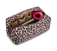 Satiskid Bolsa de viaje con estampado de leopardo para secador de pelo, organizador portátil para Dyson Airwrap Styler Shark FlexstyleStyling Tools rizador alisador