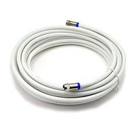 Satix cable coaxial profesional 10 m con conectores F factor de blindaje 120 dB para televisión Satélite Data o TDT blanco, Gris