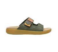 Satorisan - Hootsani Premium - Sandalias Deportivas para Hombre - Sandalias Planas Cuero y Lino Respetuosas, Cómodas y Duraderas - Color Dark Green - Talla 43