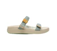 Satorisan - Kae Linen - Sandalias Deportivas para Mujer - Sandalias Planas Cuero y Lino Respetuosas, Cómodas y Duraderas - Color Vergri - Talla 40