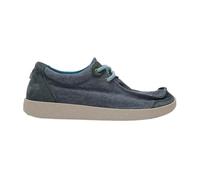 Satorisan - Kwahu Canvas Vintage - Mocasín Wallaby para Hombre - Mocasines Cuero y Textil Respetuosos, Cómodos y Duraderos - Color Navy - Talla 42