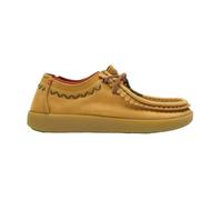 Satorisan - Kwahu Rustic - Mocasín Wallaby para Mujer - Mocasines Cuero y Textil Respetuosos, Cómodos y Duraderos - Color Peanut W - Talla 38