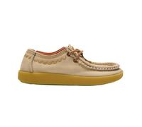 Satorisan - Kwahu Rustic - Mocasín Wallaby para Mujer - Mocasines Cuero y Textil Respetuosos, Cómodos y Duraderos - Color String - Talla 39