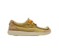 Satorisan - Mocasín Wallaby para Hombre - Kwahu Linen - Mocasines Cuero y Lino Respetuosos, Cómodos y Duraderos - Color Wheathered Khaki - Talla 42