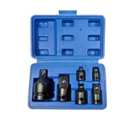 SATRA Juego de 6 adaptadores para llaves de vaso Kraft, acero al cromo molibdeno, 1/4", 3/8" 1/2" 3/4", para llave de impacto, con caja de plástico